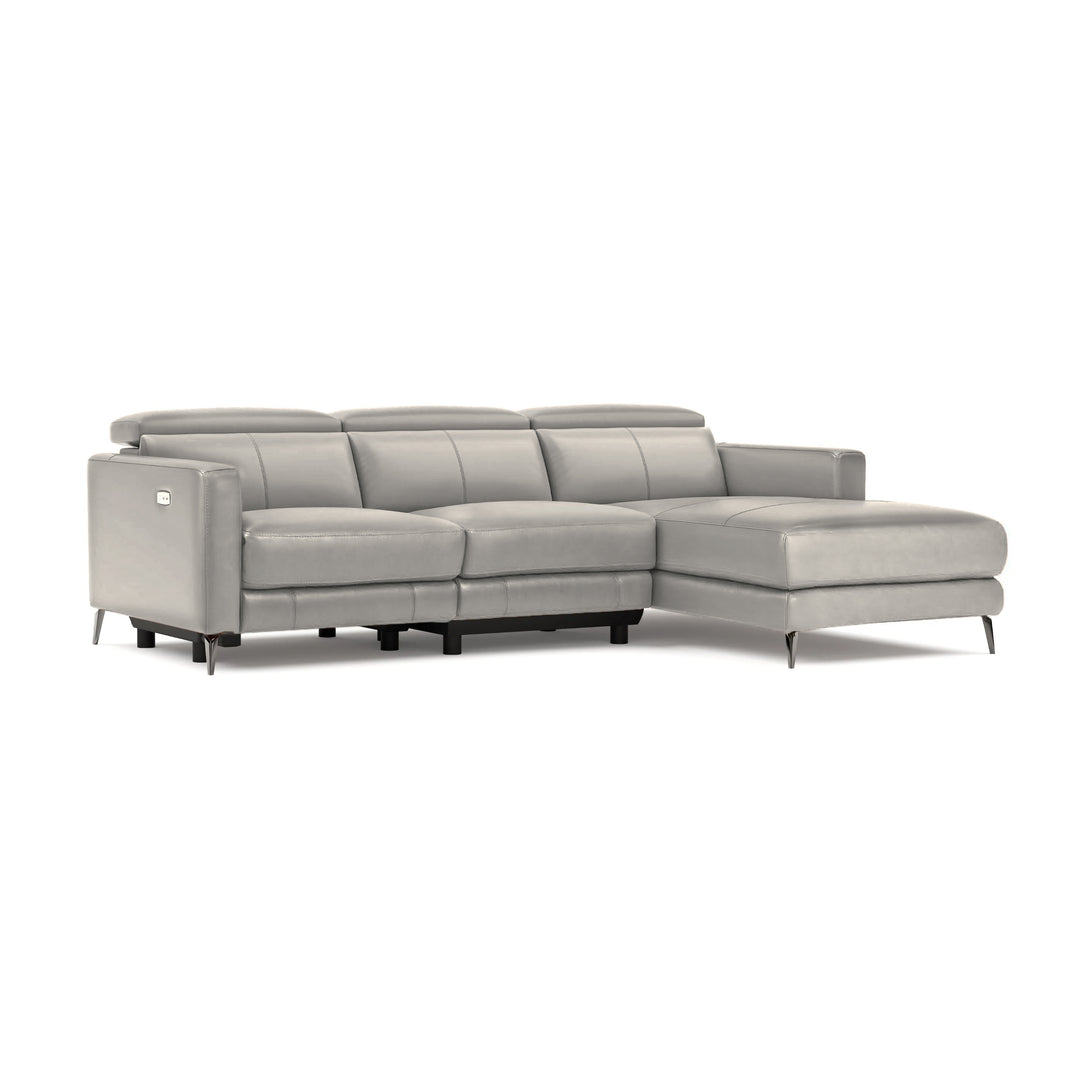 DOVER Power Reclining Leather Sectional Sofa