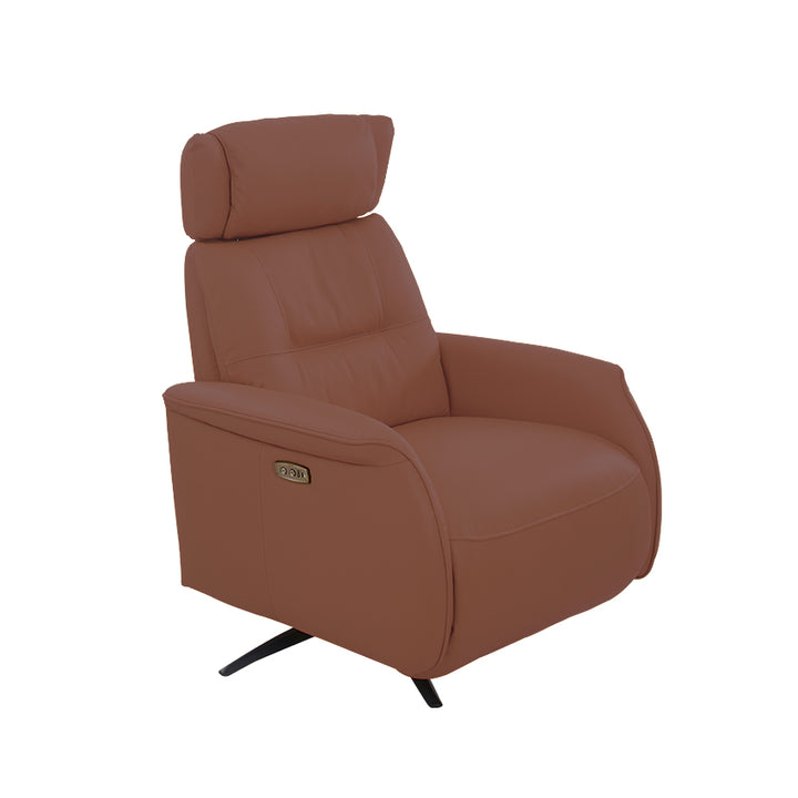 ROLAND Toronto Brandy Leather Power Motion Sofa Chair