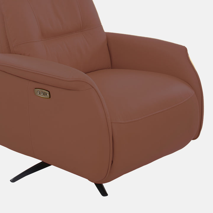 ROLAND Toronto Brandy Leather Power Motion Sofa Chair