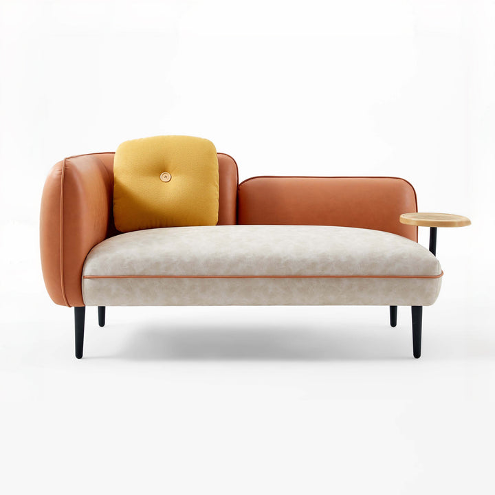 DALIA Orange Sofa with Built-in Tray