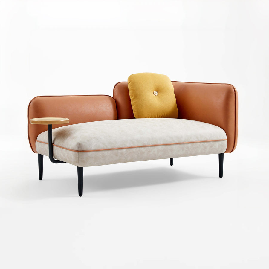 DALIA Orange Sofa with Built-in Tray