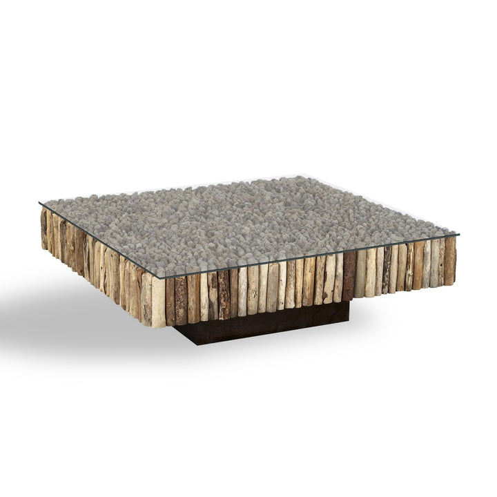 SAFARI Wood & Glass Coffee Table - Bellini