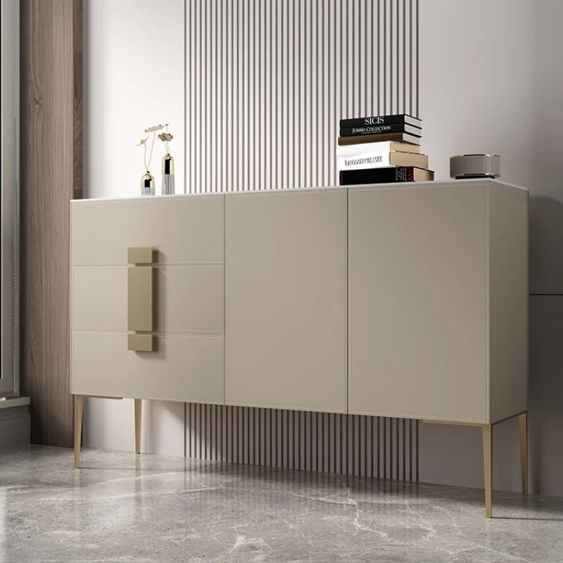 LENORA Beige Plywood & Leather Sideboard