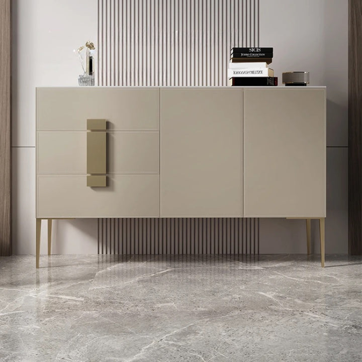 LENORA Beige Plywood & Leather Sideboard