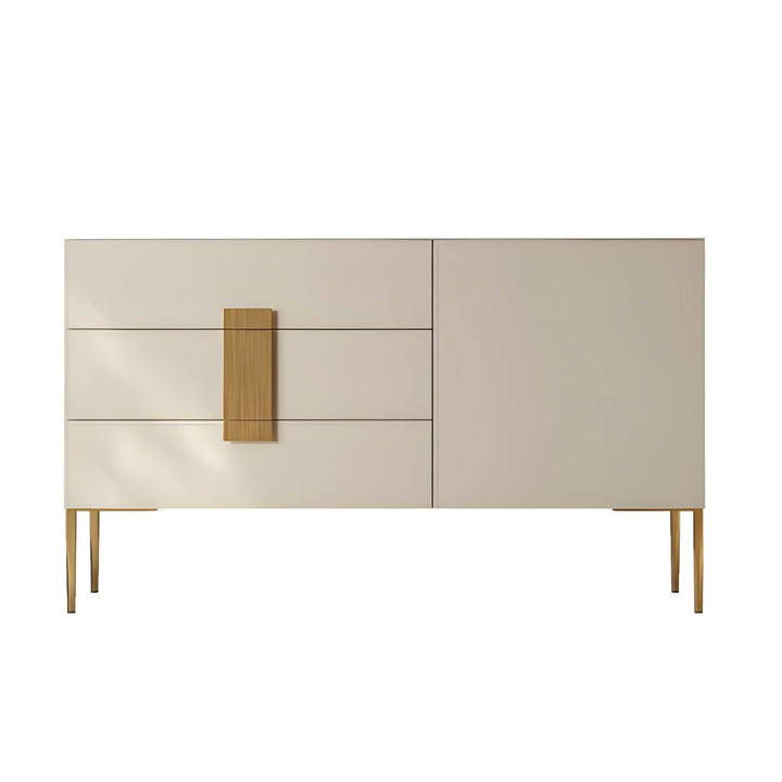 LENORA Beige Plywood & Leather Sideboard