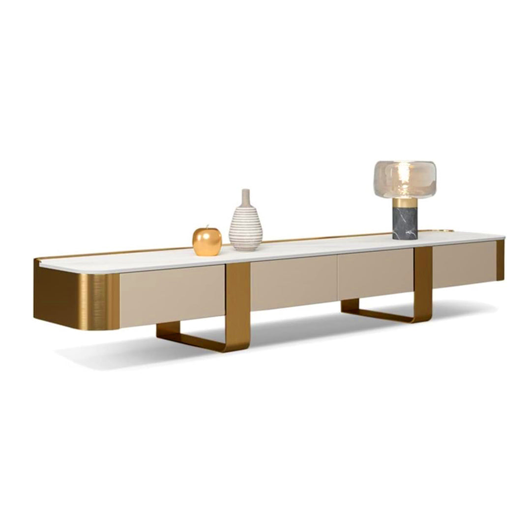 THALORA Snow White Gloss Top TV Stand