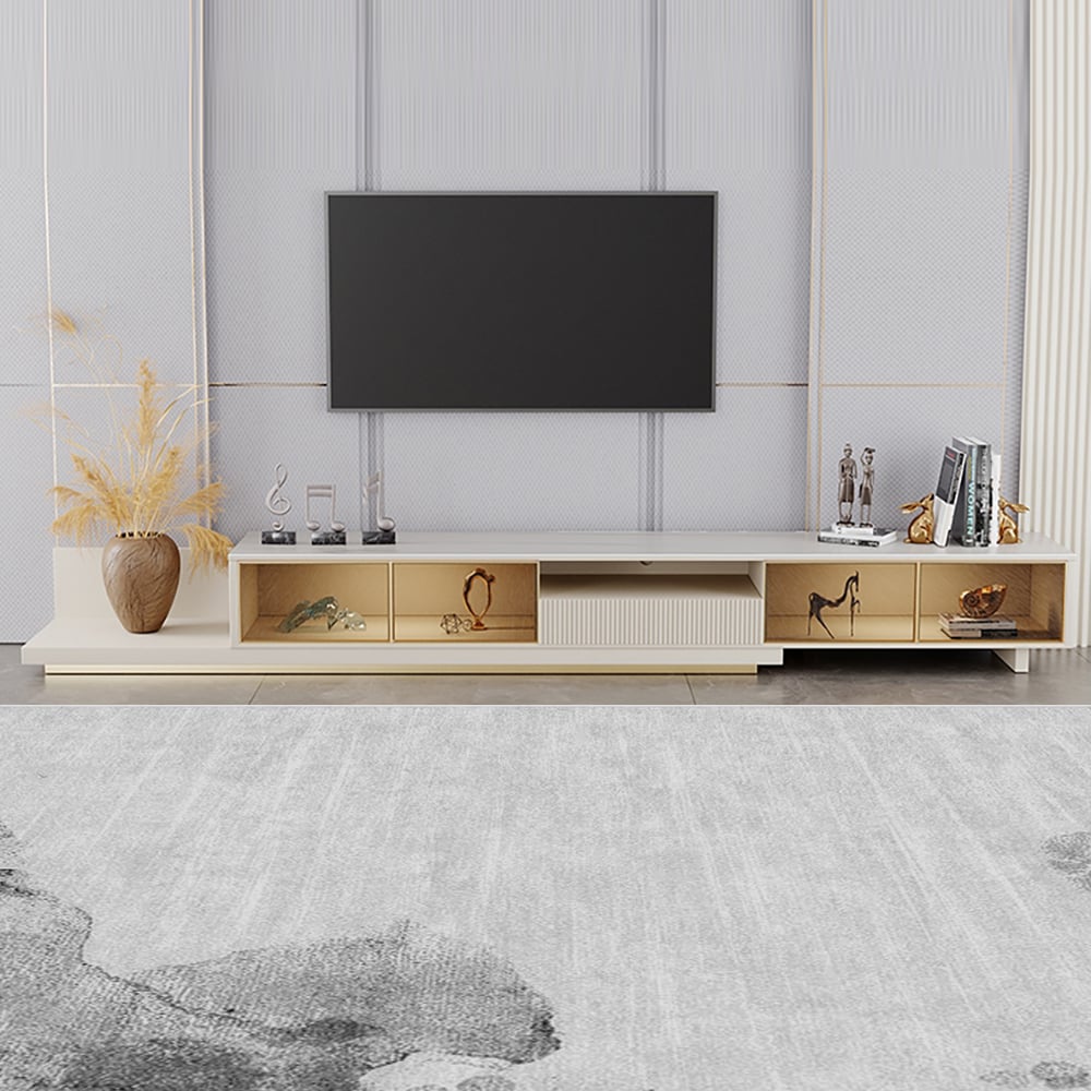 ARVELLE White Ceramic TV Stand