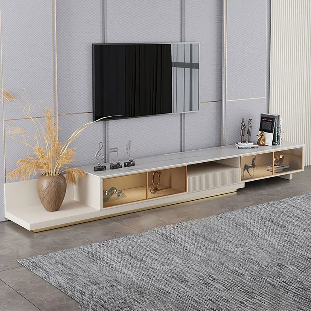 ARVELLE White Ceramic TV Stand