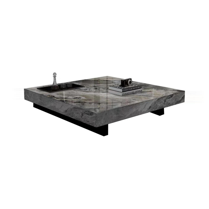 RIVERBEND Tea Box Venice Brown Marble Coffee Table