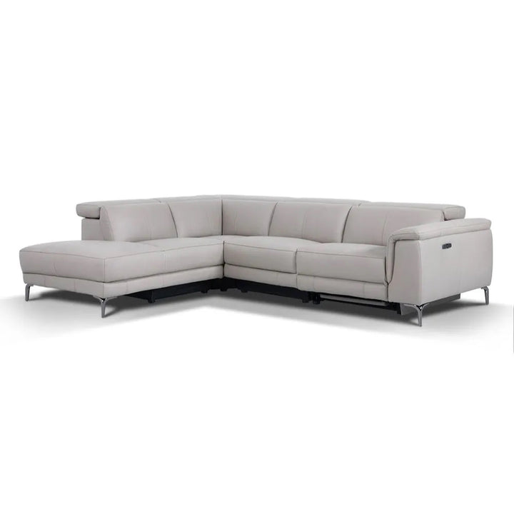 ANDERSON Taupe Leather Sectional Sofa