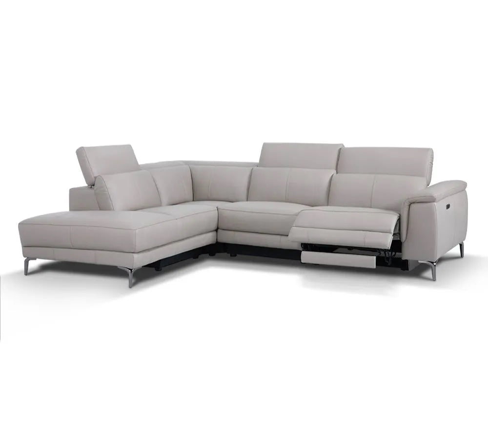 ANDERSON Taupe Leather Sectional Sofa