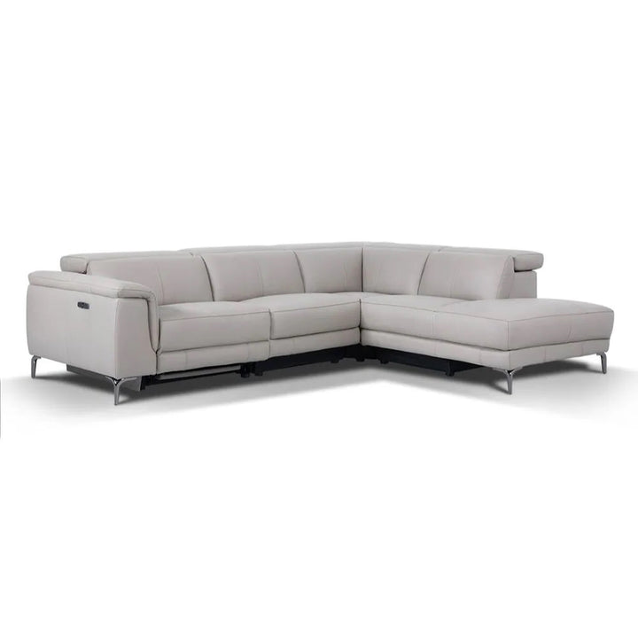 ANDERSON Taupe Leather Sectional Sofa