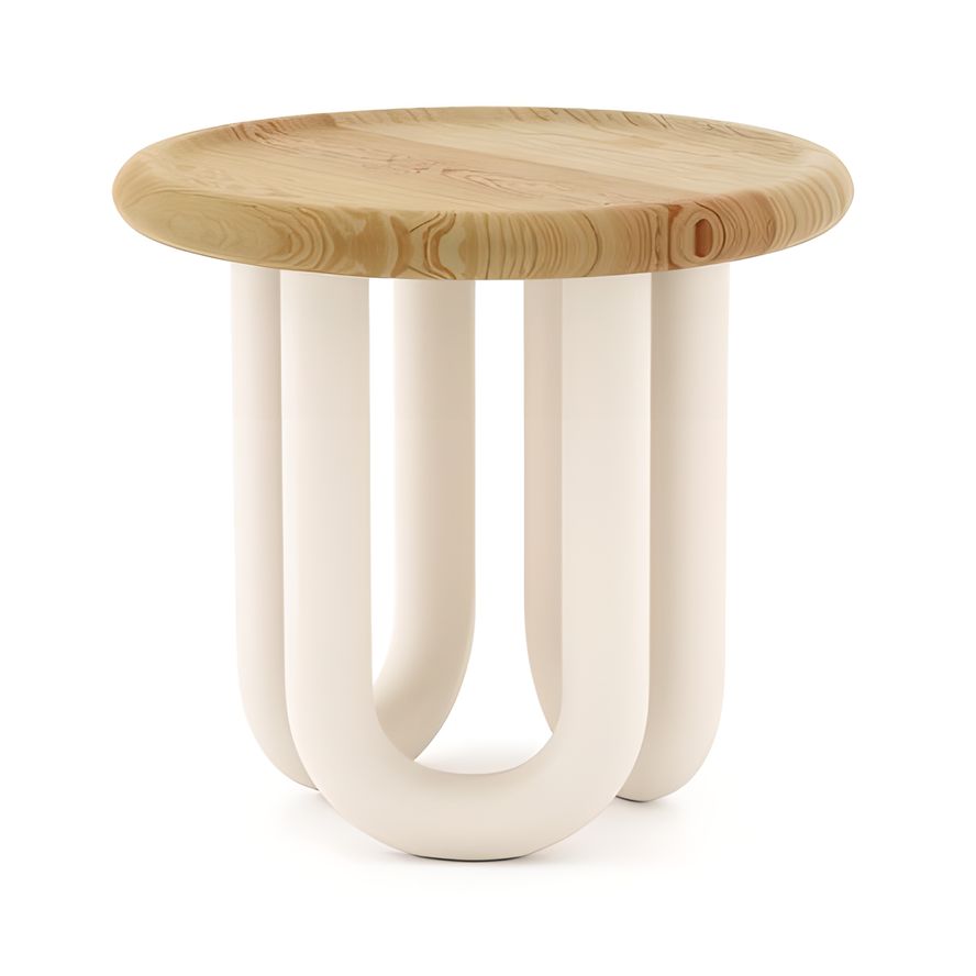 NOAH Ash Wood White Side Table