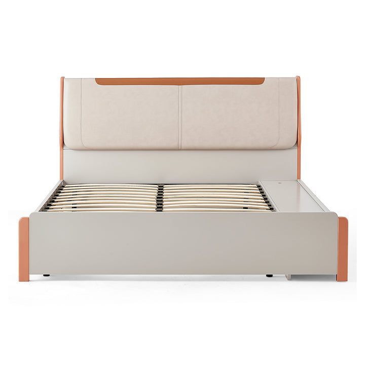 ELLIAN Grey & Orange Drawer Storage Bed