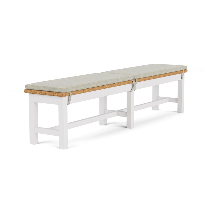 ROSALIE White Fabric & Wood Bench