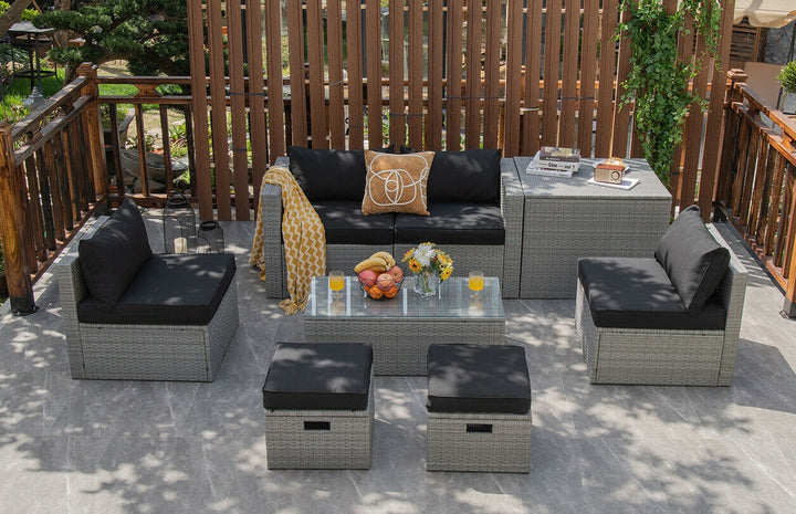 DAWN 8-Pc Rattan Set with Waterproof Cover