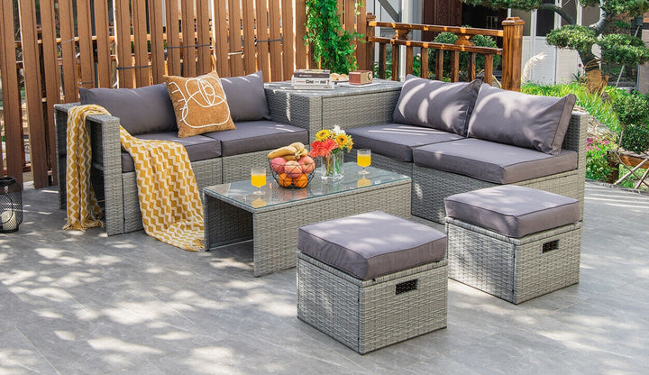 DAWN 8-Pc Rattan Set with Waterproof Cover