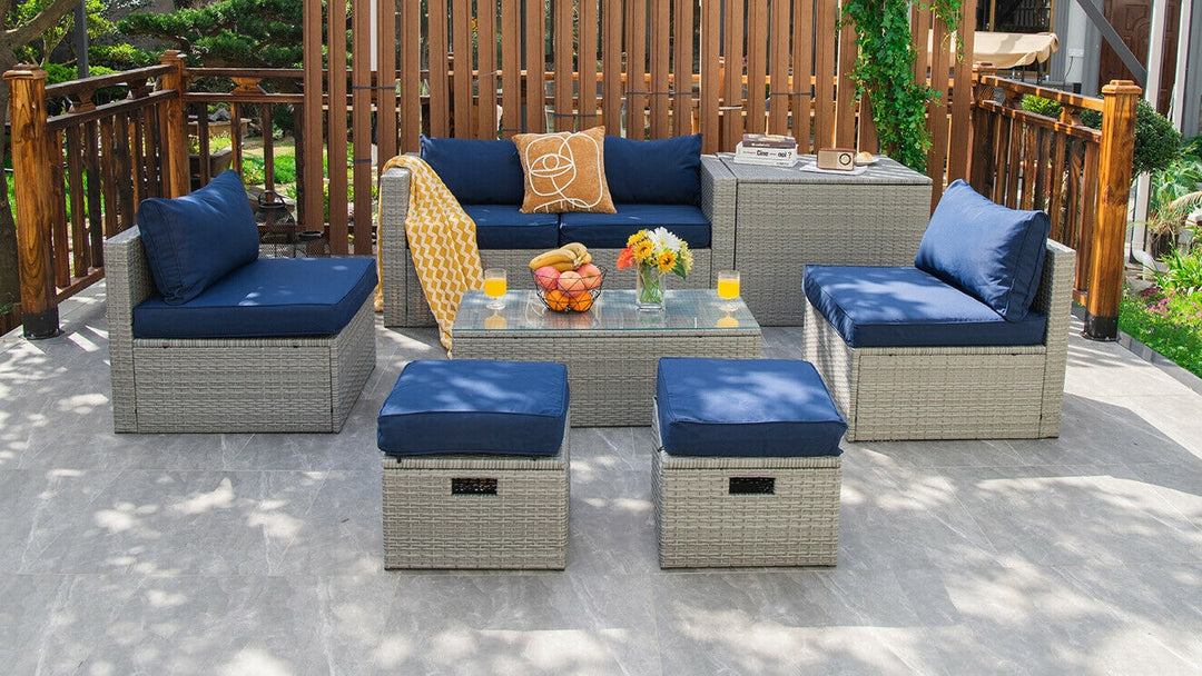 DAWN 8-Pc Rattan Set with Waterproof Cover
