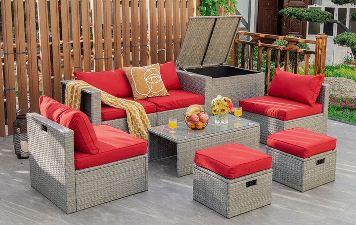 DAWN 8-Pc Rattan Set with Waterproof Cover