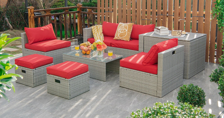 DAWN 8-Pc Rattan Set with Waterproof Cover