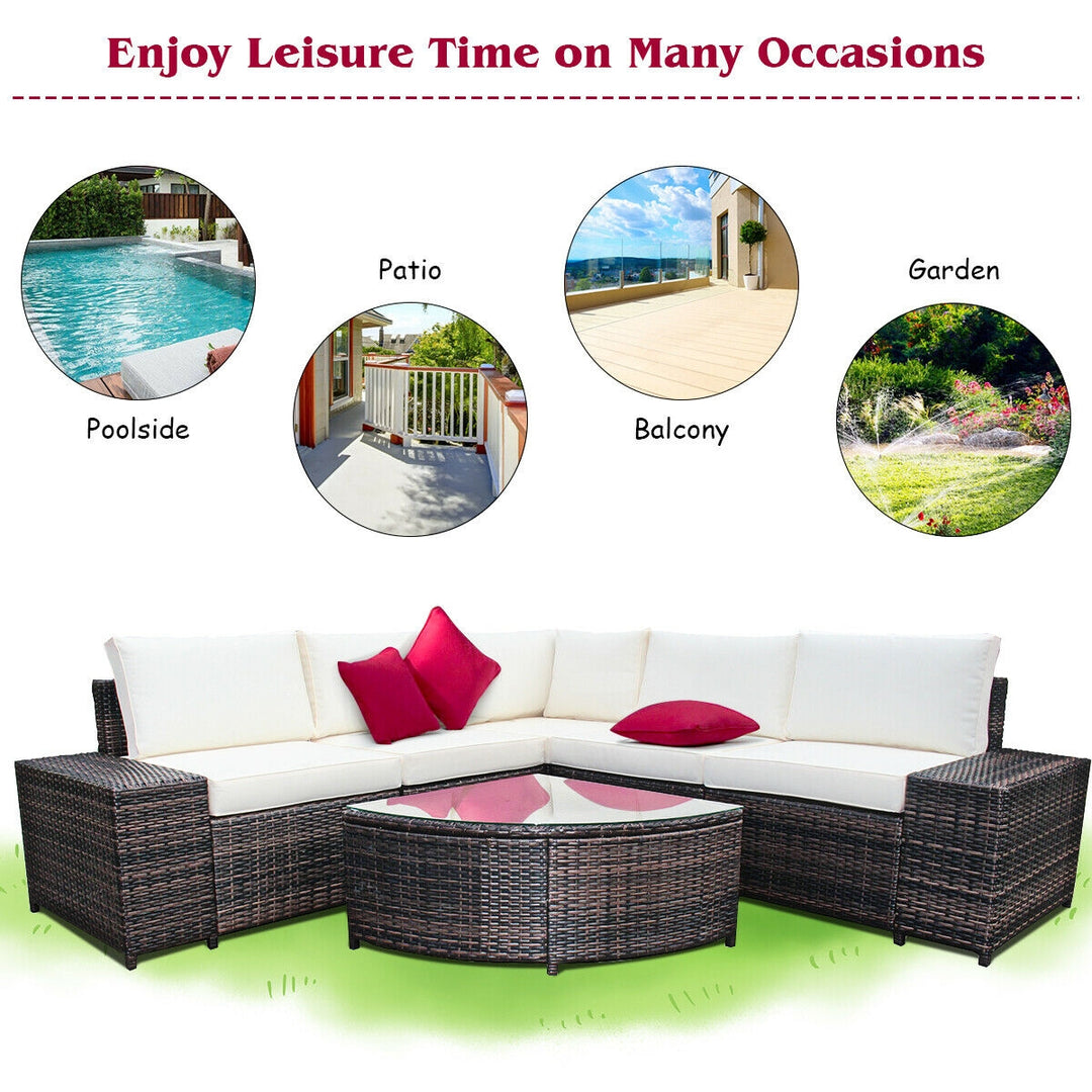 CORAL 6-Pc Cushioned Rattan Sofa