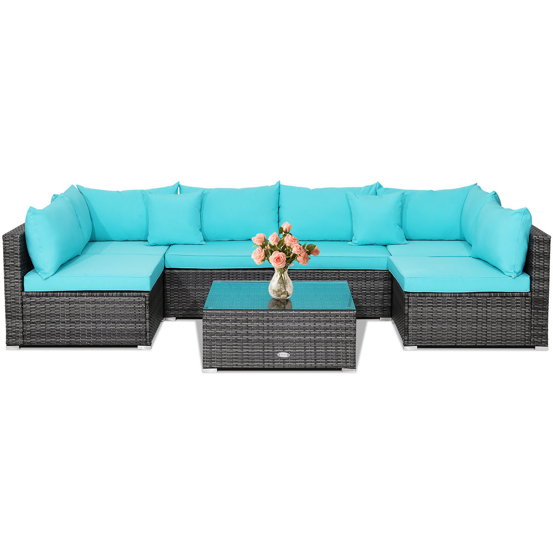 OCEAN 7-Pc Rattan Patio Sofa Set