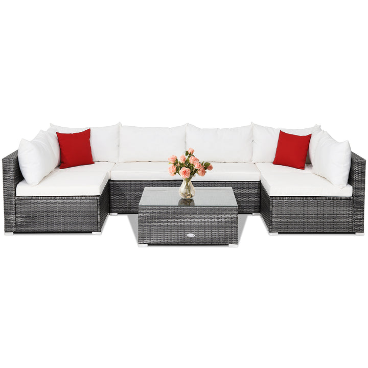 KAI 7-Pc Garden Sofa Set with Cushions