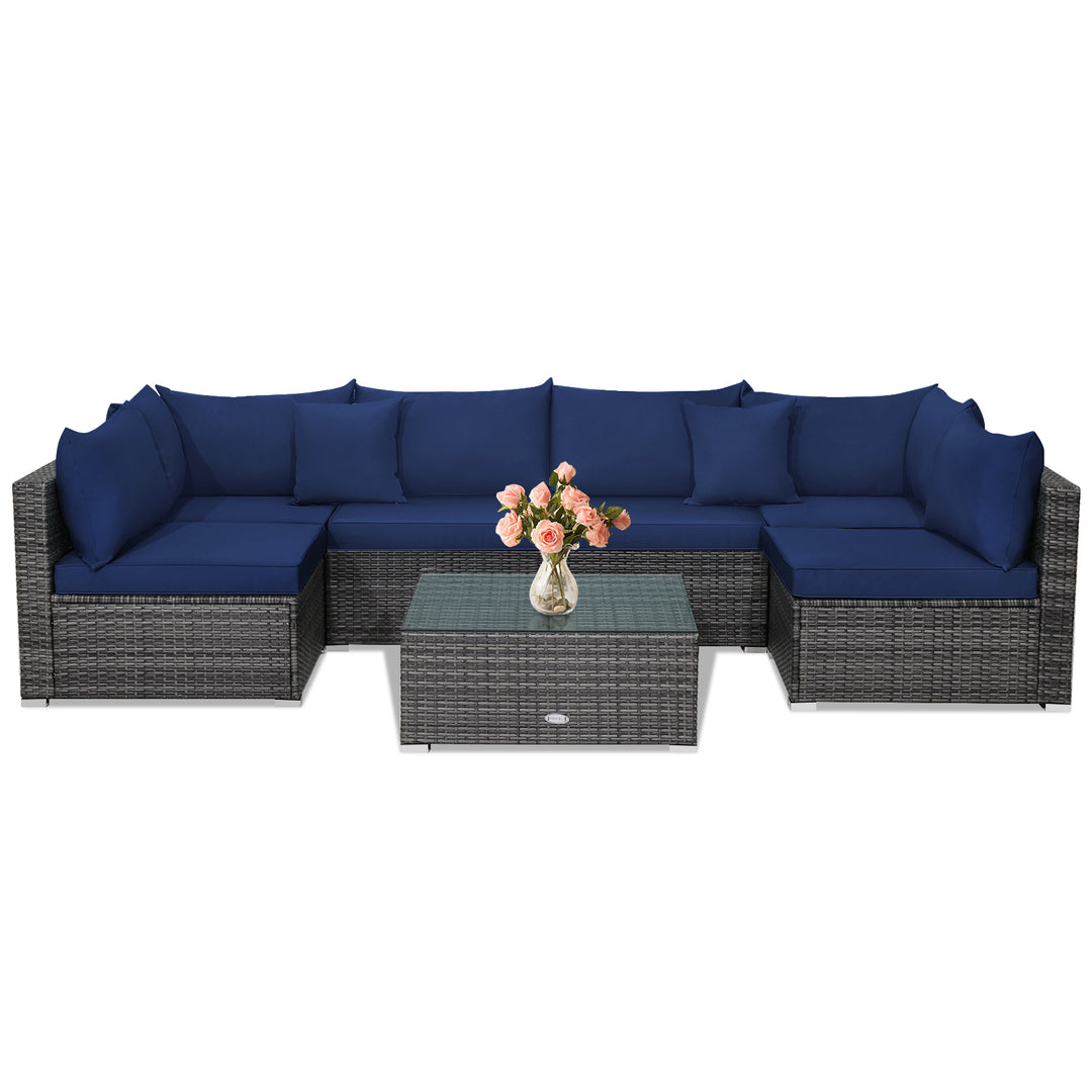 KAI 7-Pc Garden Sofa Set with Cushions