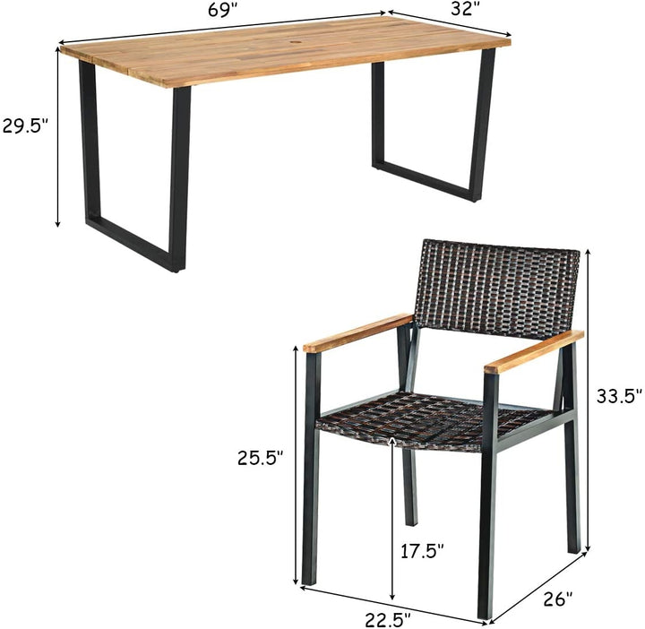 AUTUMN 7-Pc Outdoor Dining with Acacia Top