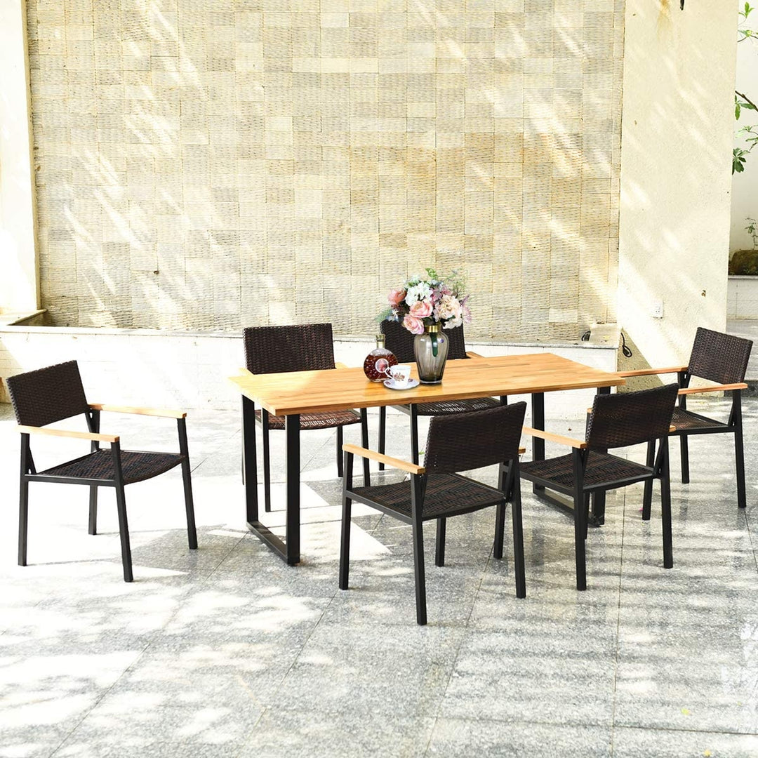 AUTUMN 7-Pc Outdoor Dining with Acacia Top
