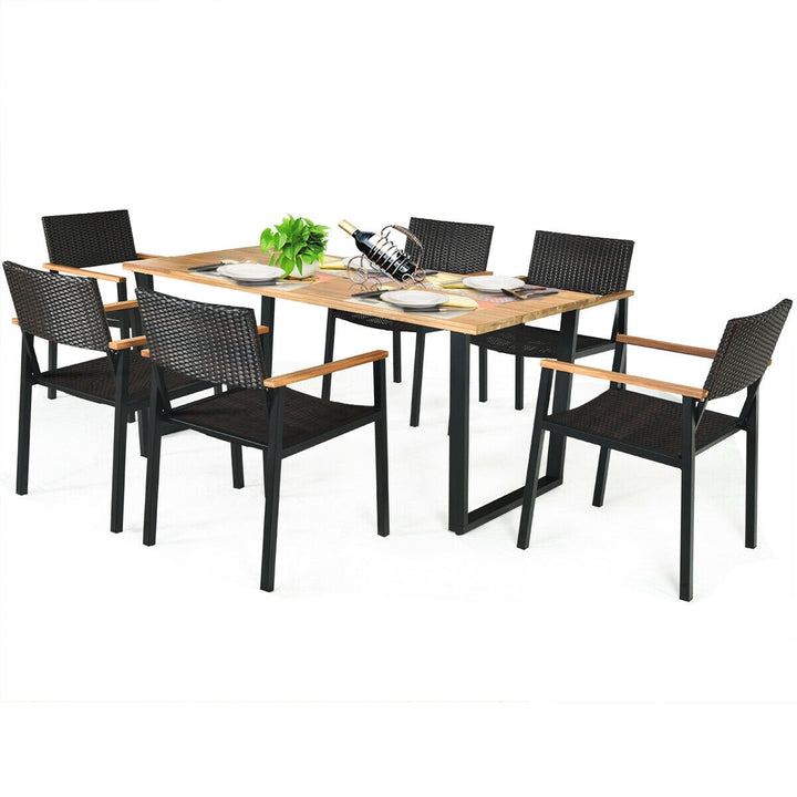 AUTUMN 7-Pc Outdoor Dining with Acacia Top