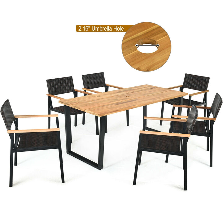 AUTUMN 7-Pc Outdoor Dining with Acacia Top