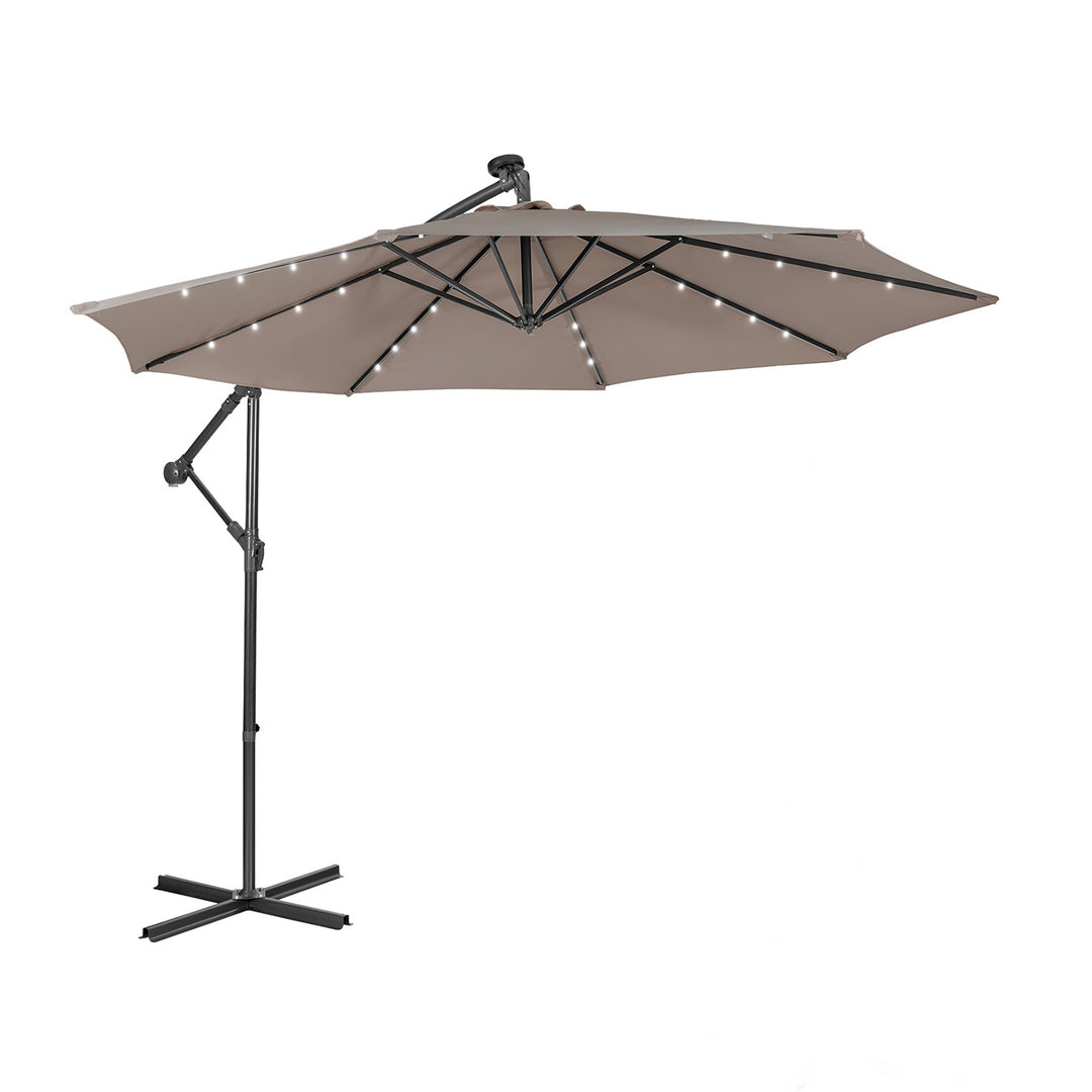 SAGE 10-Ft Solar Patio Umbrella Brown